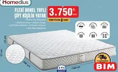 HOMEDİUS FLEXİ BONEL YAYLI ÇİFT KİŞİLİK YATAK